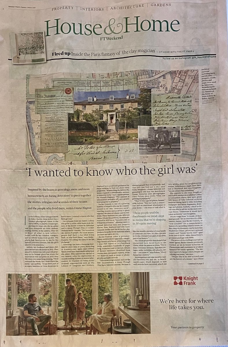 Sheldrake Press (@sheldrakepress) on Twitter photo 🔍 SPOTLIGHT 🔎
Last weekend our author, the house historian Melanie Backe-Hansen, got front-page coverage in in the Financial Times House & Home section. ‘My focus is on the stories of people,’ she says.
We do like a good story!
HP.
<a href="/HouseHistorian/">Melanie Backe-Hansen</a> #FinancialTimes 🔍 SPOTLIGHT 🔎
Last weekend our author, the house historian Melanie Backe-Hansen, got front-page coverage in in the Financial Times House & Home section. ‘My focus is on the stories of people,’ she says.
We do like a good story!
HP.
<a href="/HouseHistorian/">Melanie Backe-Hansen</a> #FinancialTimes