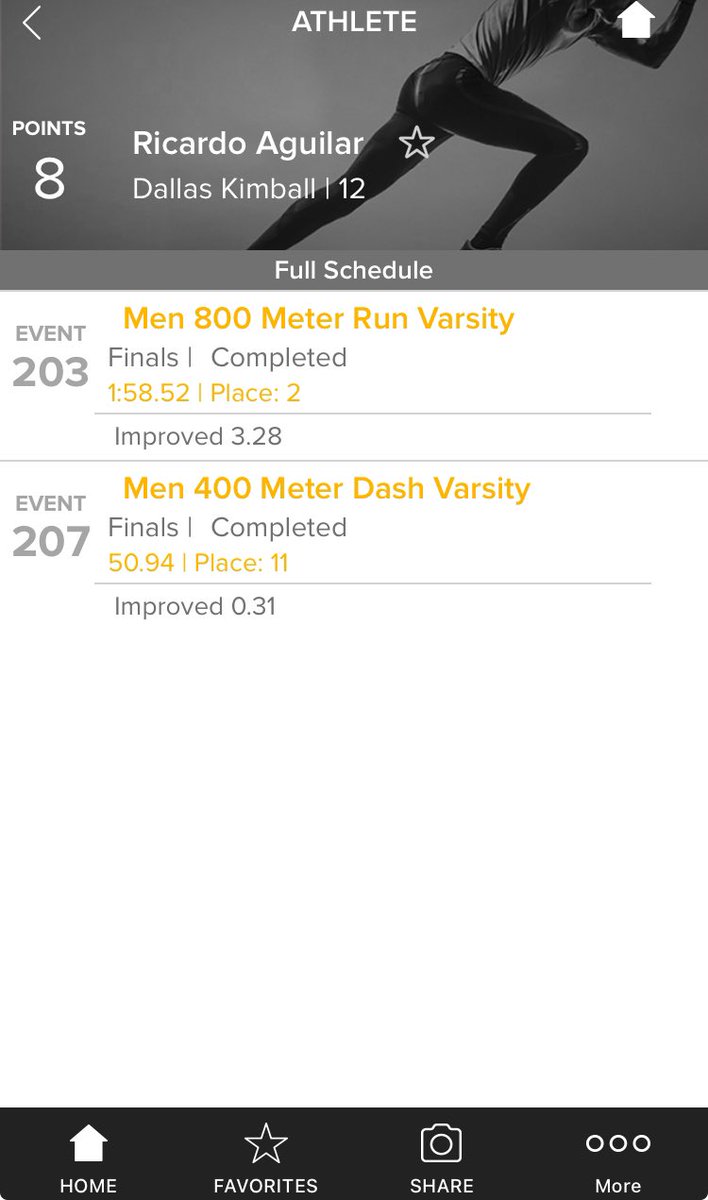 Ricardo “Rico” Aguilar (@ricovsdawrld) on Twitter photo PR’d in 800m & 400m over the weekend. Still more work ahead! #SeniorSZN <a href="/KKboystrack/">Kimball Boys Track</a> <a href="/CoachBMcGee/">Coach McGee</a> <a href="/jvillecollegeXC/">Jacksonville College XC/TF</a> <a href="/dallasathletics/">Dallas ISD Athletics</a> PR’d in 800m & 400m over the weekend. Still more work ahead! #SeniorSZN <a href="/KKboystrack/">Kimball Boys Track</a> <a href="/CoachBMcGee/">Coach McGee</a> <a href="/jvillecollegeXC/">Jacksonville College XC/TF</a> <a href="/dallasathletics/">Dallas ISD Athletics</a>