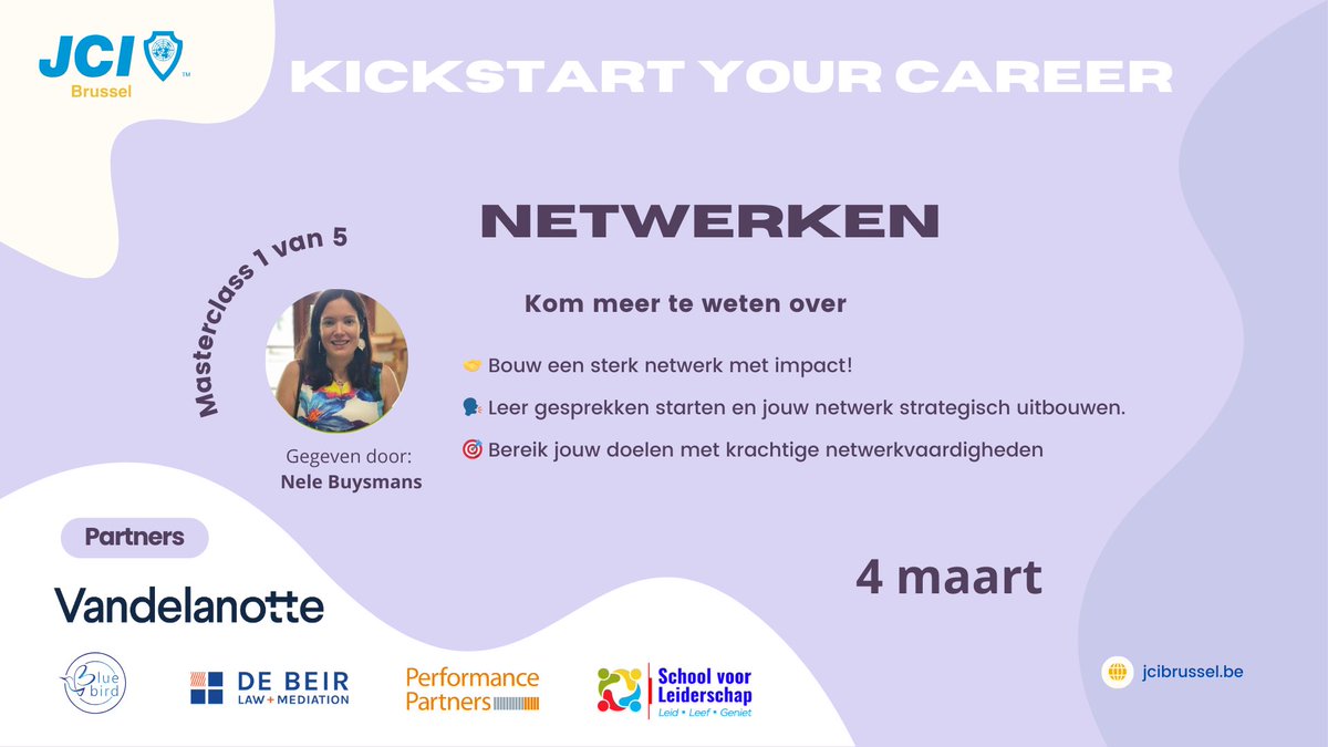 Morgen vindt de 1e sessie van Kickstart Your Career plaats. Inschrijven kan nog via eventbrite.be/e/tickets-kick…