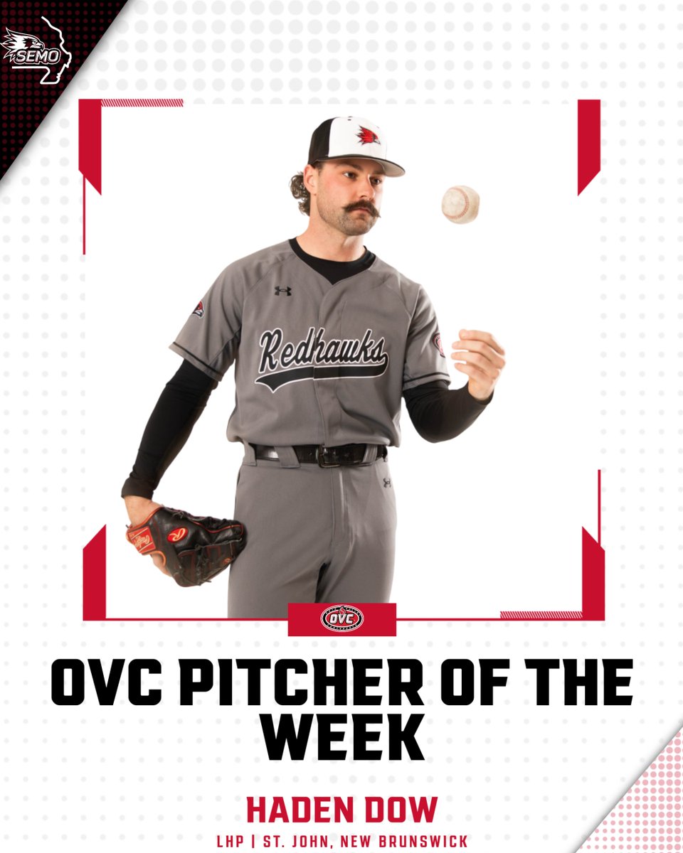 SEMO Baseball (@semobaseball) on Twitter photo THE CANADIAN COWBOY π€ π¨π¦
LHP Haden Dow is the <a href="/OVCSports/">Ohio Valley Conference</a> Pitcher of the Week βΌοΈ
By the numbers:
9.0 IP (Career-High)
0 ER
3 H
9Ks
#FeelinRowdy x #NCAABaseball THE CANADIAN COWBOY π€ π¨π¦
LHP Haden Dow is the <a href="/OVCSports/">Ohio Valley Conference</a> Pitcher of the Week βΌοΈ
By the numbers:
9.0 IP (Career-High)
0 ER
3 H
9Ks
#FeelinRowdy x #NCAABaseball