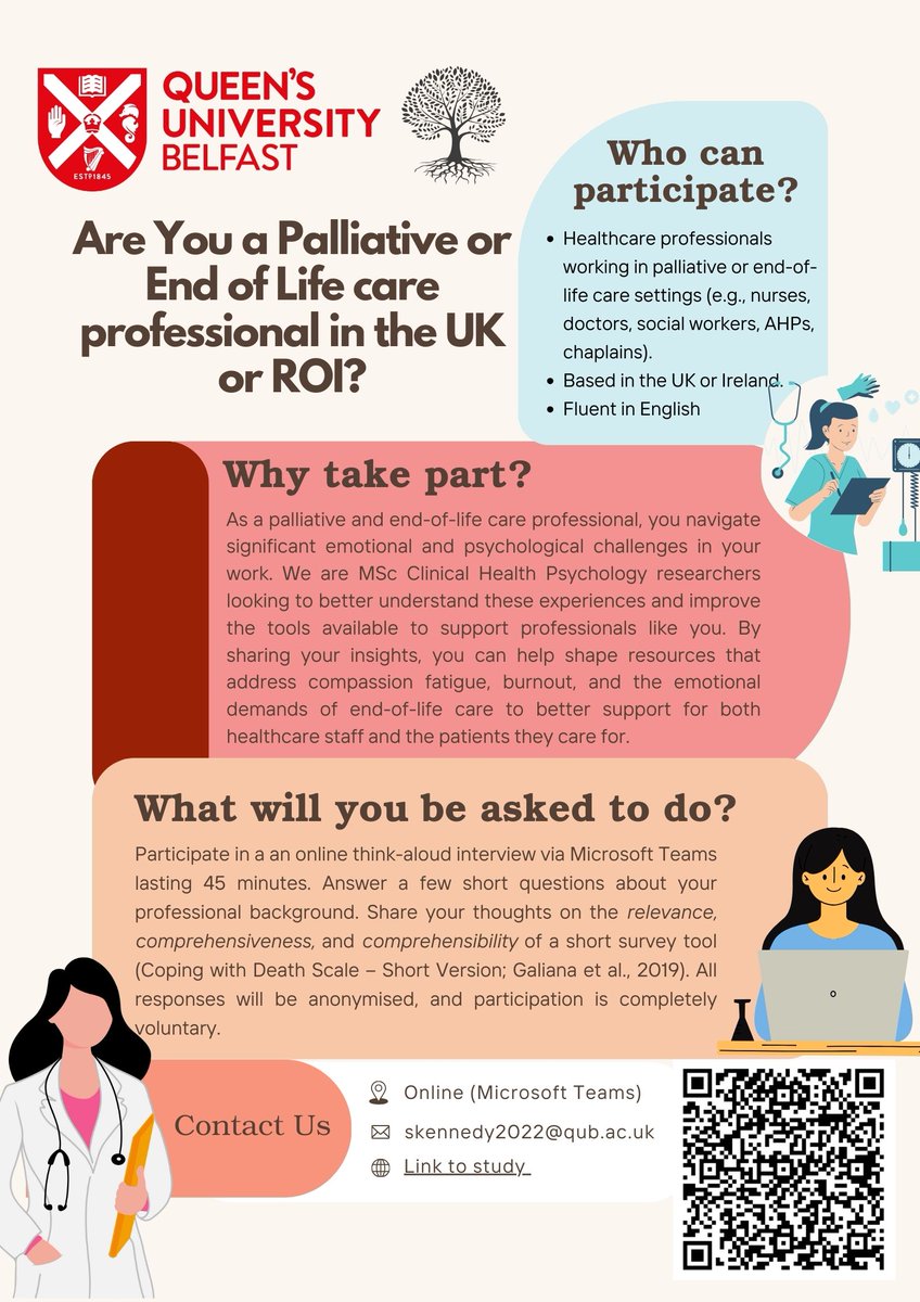 Dr. Lisa Graham-Wisener (@lgrahamwisener) on Twitter photo Please consider helping my MSc students to assess whether a tool to measure #deathcompetency is suitable for use in the UK and Ireland. All #PEOLC professionals welcome, taking part includes a short online interview- shorturl.at/hir4o
Please RT <a href="/QUBPsych/">QUB - School of Psychology</a> <a href="/AIIHPC/">All Ireland Institute of Hospice & Palliative Care</a> Please consider helping my MSc students to assess whether a tool to measure #deathcompetency is suitable for use in the UK and Ireland. All #PEOLC professionals welcome, taking part includes a short online interview- shorturl.at/hir4o
Please RT <a href="/QUBPsych/">QUB - School of Psychology</a> <a href="/AIIHPC/">All Ireland Institute of Hospice & Palliative Care</a>