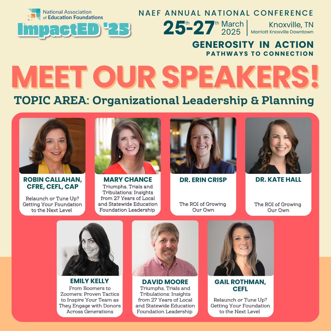 Tennessee Grow Your Own Center - TN GYO Center (@tn_gyo_center) on Twitter photo Join the GYO Center and the National Association of Education Foundations at the #ImpactED25 conference!
We are leading session 602, The ROI of Growing Our Own
When? ➡️ Thursday March 27, 2025, from 3:00 PM – 4:00 PM
Learn more & register! bit.ly/3EVDDcn
<a href="/educationfdns/">National Association of Education Foundations</a> Join the GYO Center and the National Association of Education Foundations at the #ImpactED25 conference!
We are leading session 602, The ROI of Growing Our Own
When? ➡️ Thursday March 27, 2025, from 3:00 PM – 4:00 PM
Learn more & register! bit.ly/3EVDDcn
<a href="/educationfdns/">National Association of Education Foundations</a>