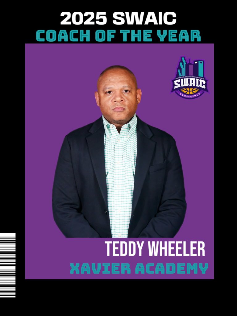 The SWAIC (@theswaic) on Twitter photo The SWAIC 2025 Coach of the Year!
Teddy Wheeler <a href="/xaviertxhoops/">Xavier Academy</a>
Coach Wheeler has led his team to the 2025 regular season ๐ & is currently the #1 rated team in the greater Houston area according to <a href="/ExposureOtr/">OTRExposure</a> The #1 seed heading into the conference championships this weekend The SWAIC 2025 Coach of the Year!
Teddy Wheeler <a href="/xaviertxhoops/">Xavier Academy</a>
Coach Wheeler has led his team to the 2025 regular season ๐ & is currently the #1 rated team in the greater Houston area according to <a href="/ExposureOtr/">OTRExposure</a> The #1 seed heading into the conference championships this weekend
