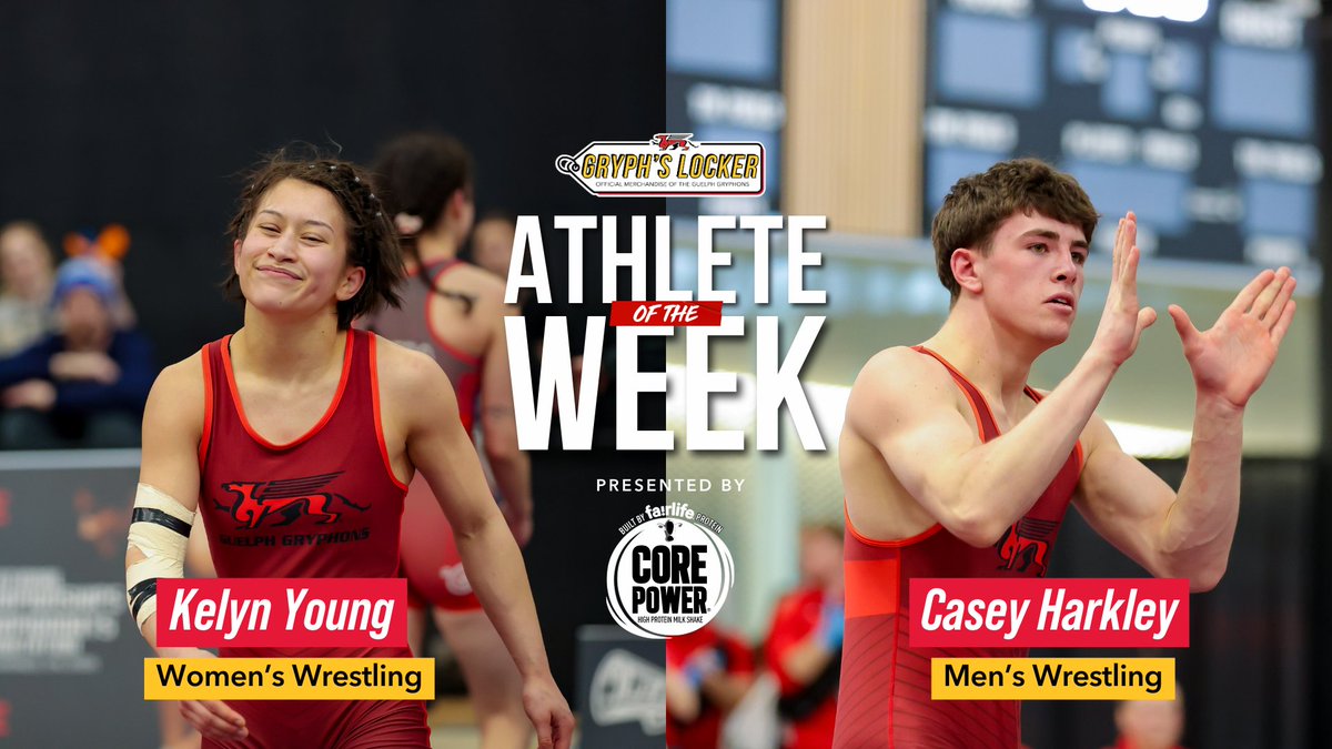 Guelph Gryphons (@guelph_gryphons) on Twitter photo ๐คผ Congratulations to our national gold medalist wrestlers ๐ฅ Kelyn Young and Casey Harkley on being named Gryphโs Locker Athletes of the Week, presented by <a href="/CorePower/">Core Power</a>!
๐ฐ uoguel.ph/su0lh
๐ธ <a href="/laurel_jarvis/">Laurel Jarvis</a>
#GryphonPride ๐คผ Congratulations to our national gold medalist wrestlers ๐ฅ Kelyn Young and Casey Harkley on being named Gryphโs Locker Athletes of the Week, presented by <a href="/CorePower/">Core Power</a>!
๐ฐ uoguel.ph/su0lh
๐ธ <a href="/laurel_jarvis/">Laurel Jarvis</a>
#GryphonPride