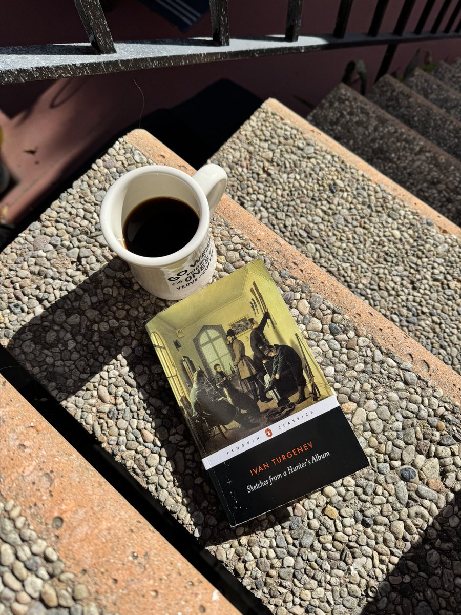 jiokhwa's tweet photo. 03.03.25: reading Turgenev in the morning sun with coffee https://t.co/uyiDHumXkq