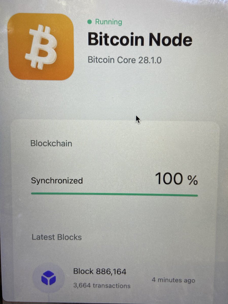 realrephy's tweet image. Running 2 Bitcoin nodes.
The first was setup on a @Raspb_Pi completely using grok to help with prompts. Time consuming, but not difficult.
The second was setup using @umbrel. Very easy setup with no help from Grok. Umbrel is literally so simple a kid can set it up.
Doing…
