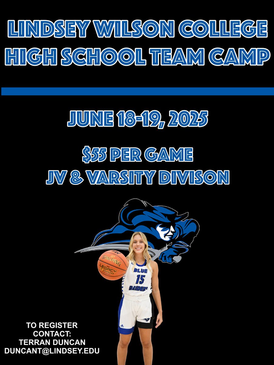 LWC Women's Basketball (@lwcwbb) on Twitter photo Come camp with us! For more information or to register contact Terran Duncan at duncant@lindsey.edu
💙⚔️🏀 Come camp with us! For more information or to register contact Terran Duncan at duncant@lindsey.edu
💙⚔️🏀