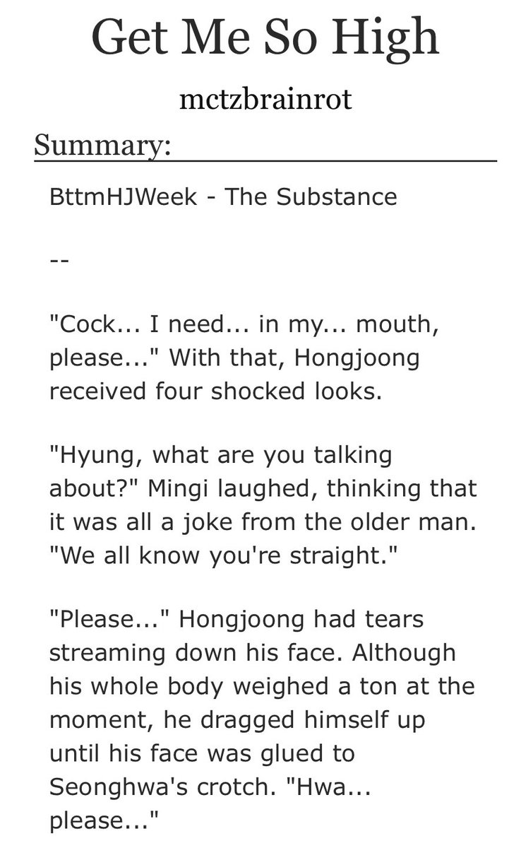 Lia ✨ (@mctzbrainrot) on Twitter photo 🩶Get Me So High
🩶HJ x YvnG!ScnHwc fic
🩶Rated: E
🩶Completed! 2.1k
🩶For <a href="/bttmhjweek/">bottom hcngjccng week</a> Day 2 - The Substance
🔗 archiveofourown.org/works/63553075 🩶Get Me So High
🩶HJ x YvnG!ScnHwc fic
🩶Rated: E
🩶Completed! 2.1k
🩶For <a href="/bttmhjweek/">bottom hcngjccng week</a> Day 2 - The Substance
🔗 archiveofourown.org/works/63553075