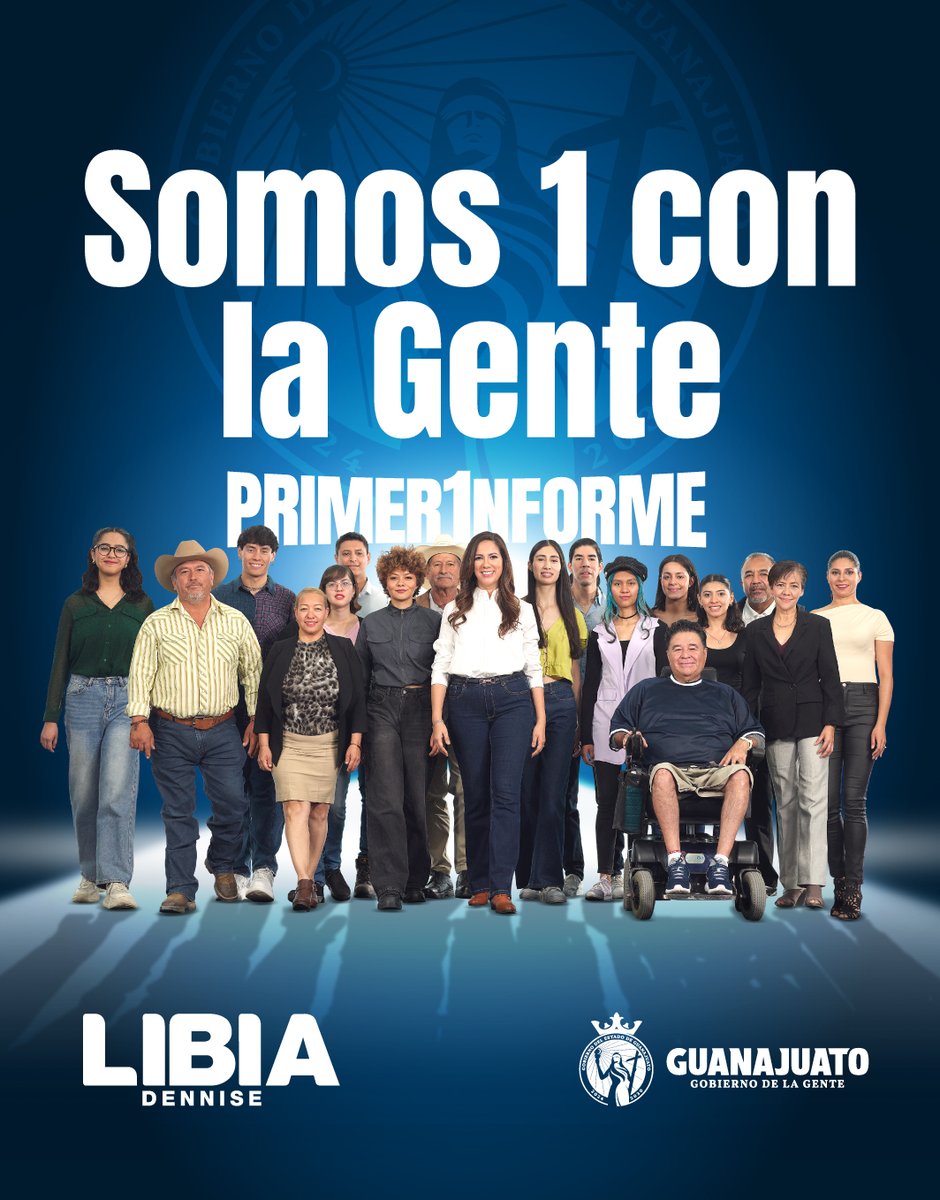 ¡Somos 1 con la gente! 💙 Primer Informe de <a href="/LibiaDennise/">Libia Dennise</a>, Escuchamos para resolver y mejorar vidas en Guanajuato. 🙌🏻 #Somos1ConLaGente #1nformeLibia #LibiaDennise