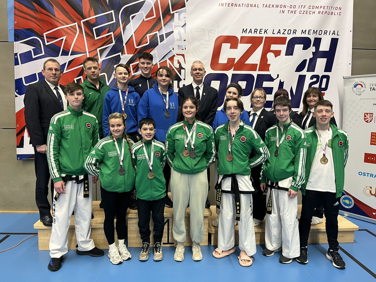 Great weekend for team Ireland at the Czech Open in Prague. 
More good performances to help prepare them for the Euros in Estonia. 
Final medals tally for the squad was 4 gold , 4 silver and 2 bronze
Thanks to <a href="/HanleyEnergy/">Hanley Energy</a> for their continued support. <a href="/MHDTKD/">GM Howard Taekwon-Do</a>