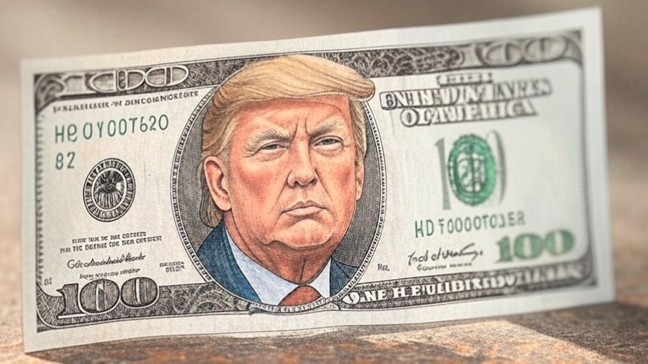 ConservDirect's tweet image. YUGE: @RepBrandonGill introduced legislation to create a $100 bill featuring @realDonaldTrump. 

We asked Grok to create $100 bill featuring POTUS and this is what we got. Not too shabby!