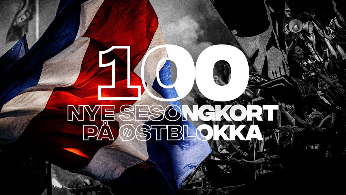 I morgen kl. 12:00 legges det ut 100 nye sesongkort på <a href="/oestblokka/">Østblokka</a> 🔥 Dette er siste sjanse til å sikre fast plass på Norges råeste supportertribune. 

10. mars kl. 12:00 åpnes salget til sesongåpningen mot Viking! 

Fyll blokka! 
Alle til Valle!
𝗘𝗡𝗚𝗔 𝗘𝗥 𝗧𝗜𝗟𝗕𝗔𝗞𝗘!