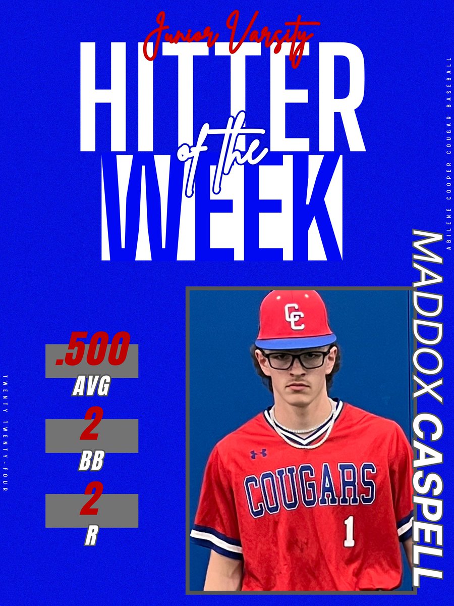 CooperHighBSB's tweet photo. Players of the Week (Feb. 24-Mar. 2): 
Varsity 
Hitters - Garett Castillo (SR) &amp; Alejandro Ibarra (SR) 
Pitcher - Brady Henderson (SR)
JV
Hitter - Maddox Caspell (JR)
Pitcher - Paulo Ibarra (FR) https://t.co/2ykewVoCEb
