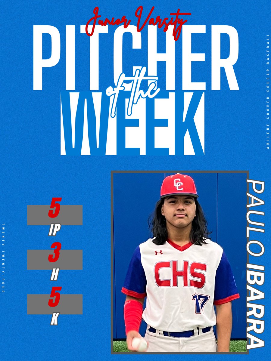 Players of the Week (Feb. 24-Mar. 2): 
Varsity 
Hitters - Garett Castillo (SR) &amp; Alejandro Ibarra (SR) 
Pitcher - Brady Henderson (SR)
JV
Hitter - Maddox Caspell (JR)
Pitcher - Paulo Ibarra (FR)