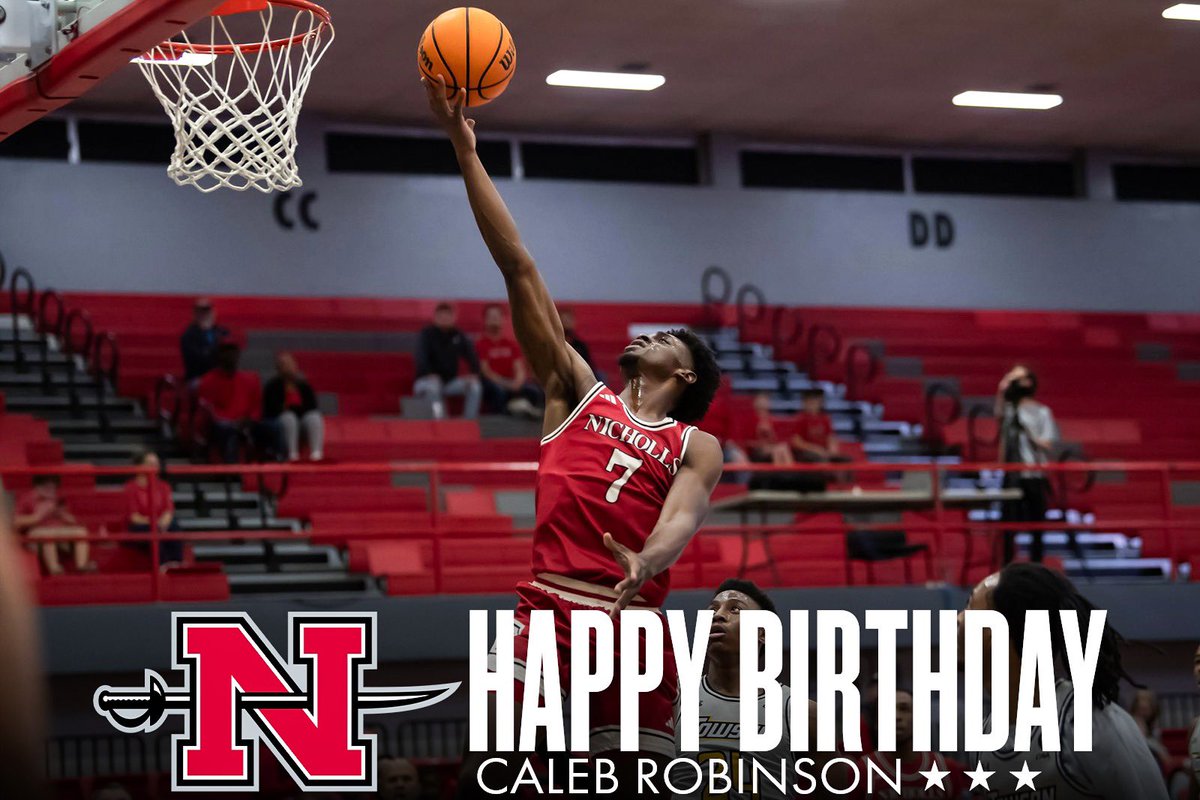 Nicholls Men’s Basketball (@nicholls_mbb) on Twitter photo Join us in wishing a happy birthday to our guy, <a href="/d1robinson__/">Caleb Robinson</a> 🎂🎉
#OnlyUs | #GeauxColonels⚔️ Join us in wishing a happy birthday to our guy, <a href="/d1robinson__/">Caleb Robinson</a> 🎂🎉
#OnlyUs | #GeauxColonels⚔️
