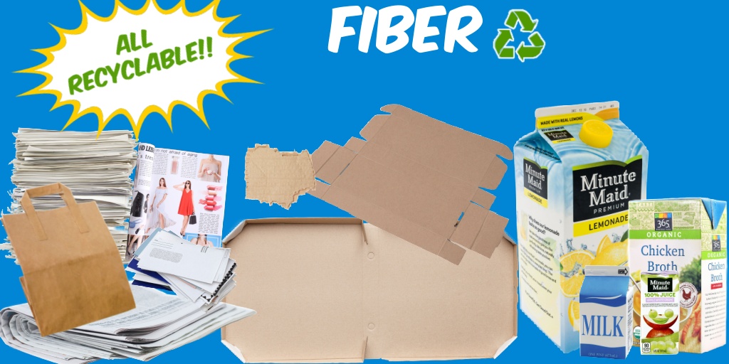 The rule of thumb for recycling fiber? Stick to paper, cardboard, and cartons—nothing else!

✅ Everything in this picture is recyclable!

🔹 Paper &amp; Cardboard – Keep it clean, dry &amp; flattened.
🔹 Cartons – Don’t flatten! Empty them (rinse when possible) &amp; put the cap back on