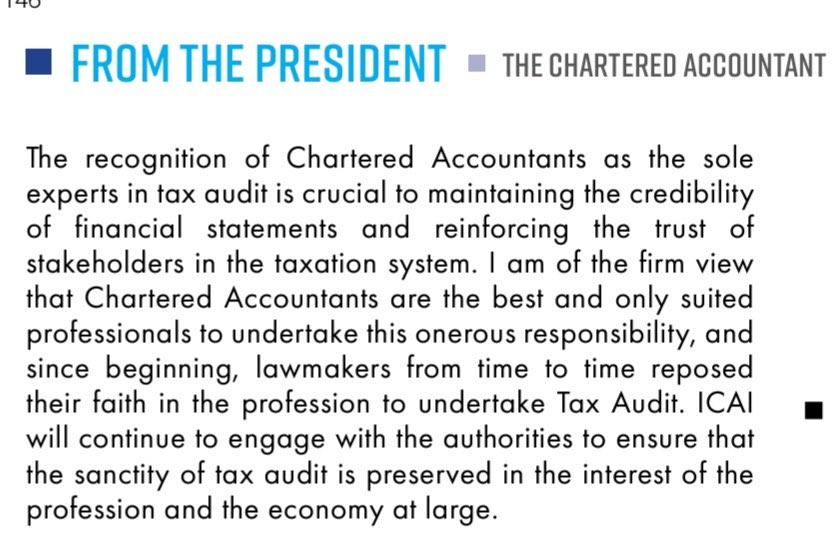 CAHimankSingla's tweet image. CAs and ONLY CAs for Tax Audits!

LOUD AND CLEAR - RIGHT FROM THE VERY TOP! 🔥🔥