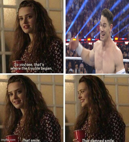 Esa sonrisa... esa maldita sonrisa. #EliminationChamber2025 #JohnCena #HeelTurn