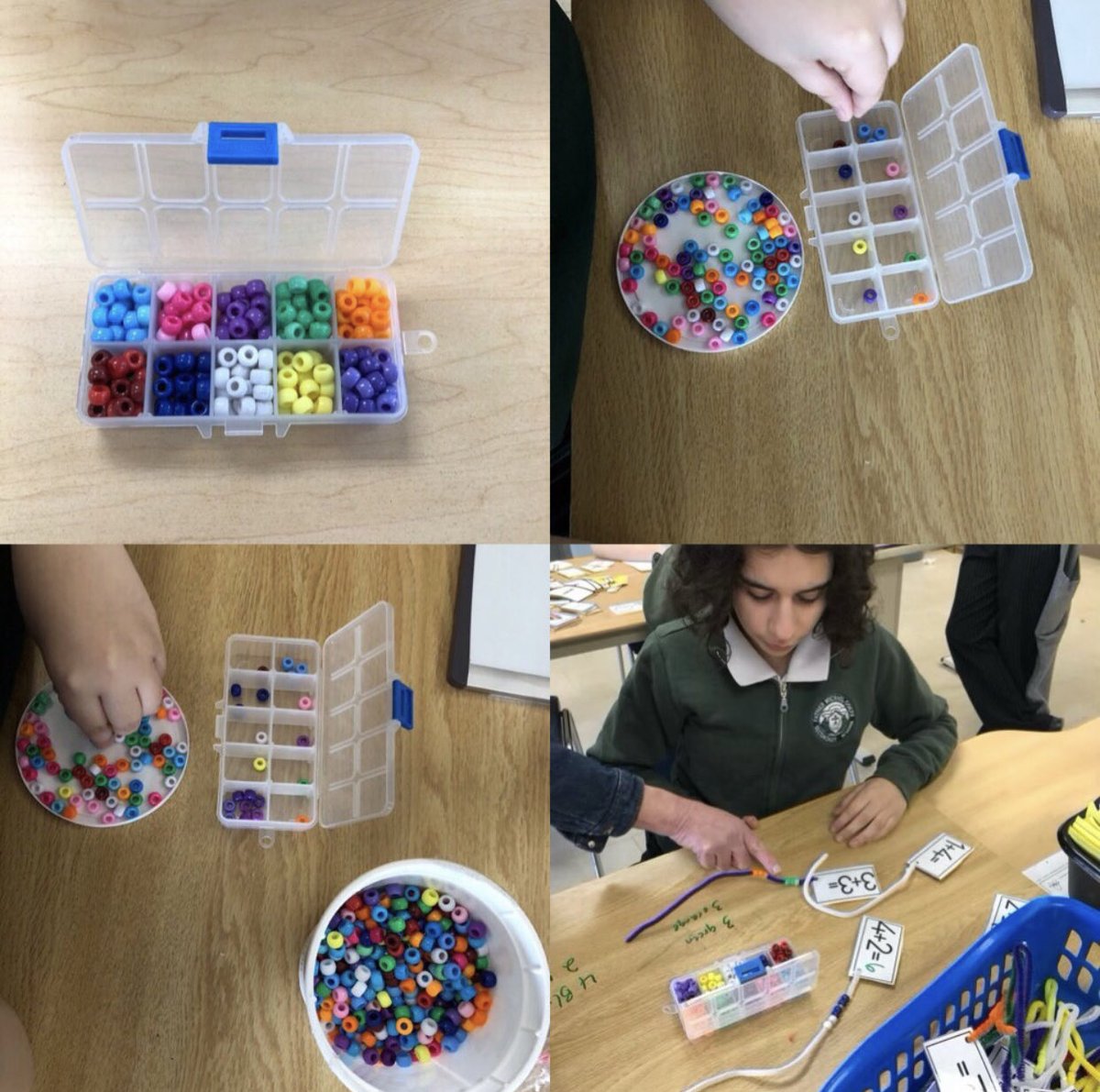 LipoMigena's tweet photo. #Sorting &amp; #adding using different coloured beads. #FatherMichaelGoetz @DP_math�� #MathPlay #mathisfun #mathiseverywhere ⁦@DPCDSBSchools⁩ ⁦@DP_SELS⁩ #mathvocabulary https://t.co/hQS48cqOhh