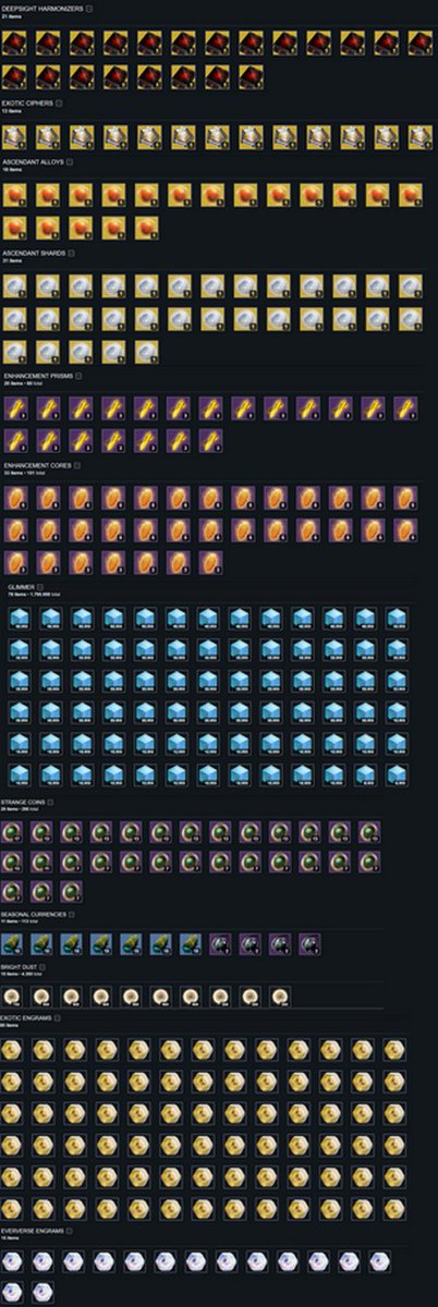 360GameTV's tweet photo. There is a new season pass extension available for old season passes. Dev is @kneewoah With this you can see on 1 page your missed stuff instead of clicking through all seasons with the old extension. I just use it to see my third vault full of reserves 😂😂😂(647 items) #destiny https://t.co/naAfLccgAr