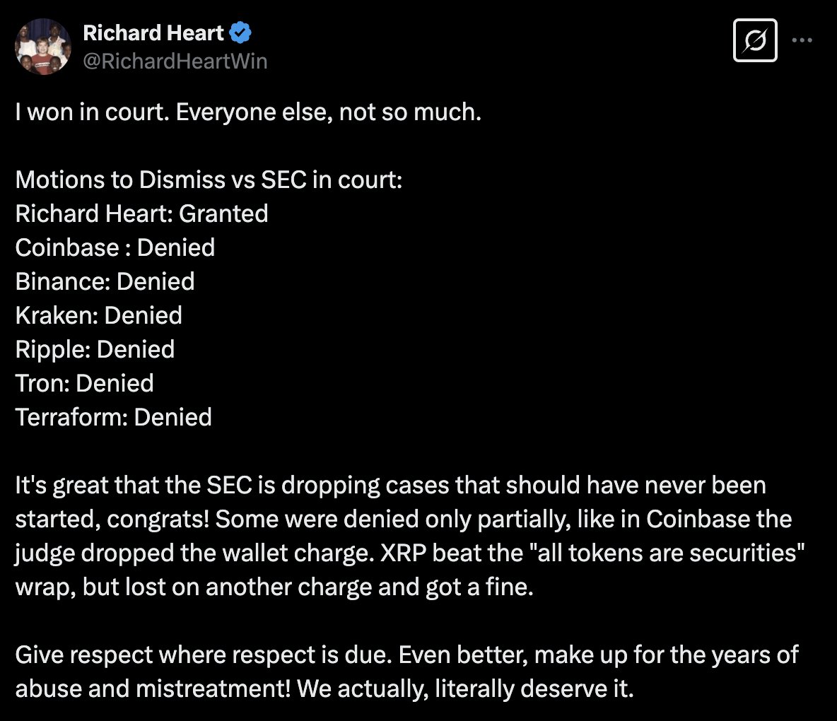 CryptoCoffee369's tweet photo. Crypto is celebrating a PulseChain / HEX victory. i guess thats why his @ is richard heart WIN https://t.co/iXu66dJwzY