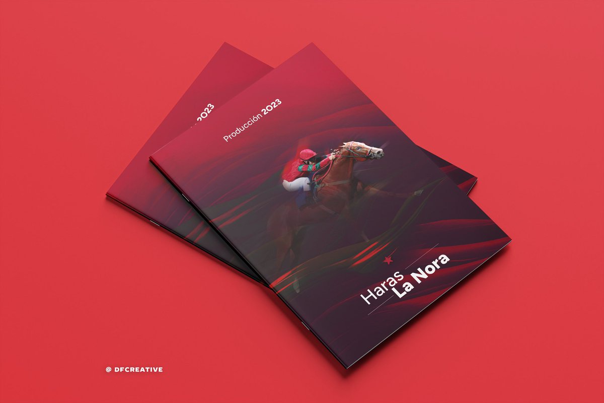 dfcreative's tweet image. Arte de tapa y contratapa para el Haras La Nora, para su producción 2023.
También se presentó una alternativa en color verde como tono principal.