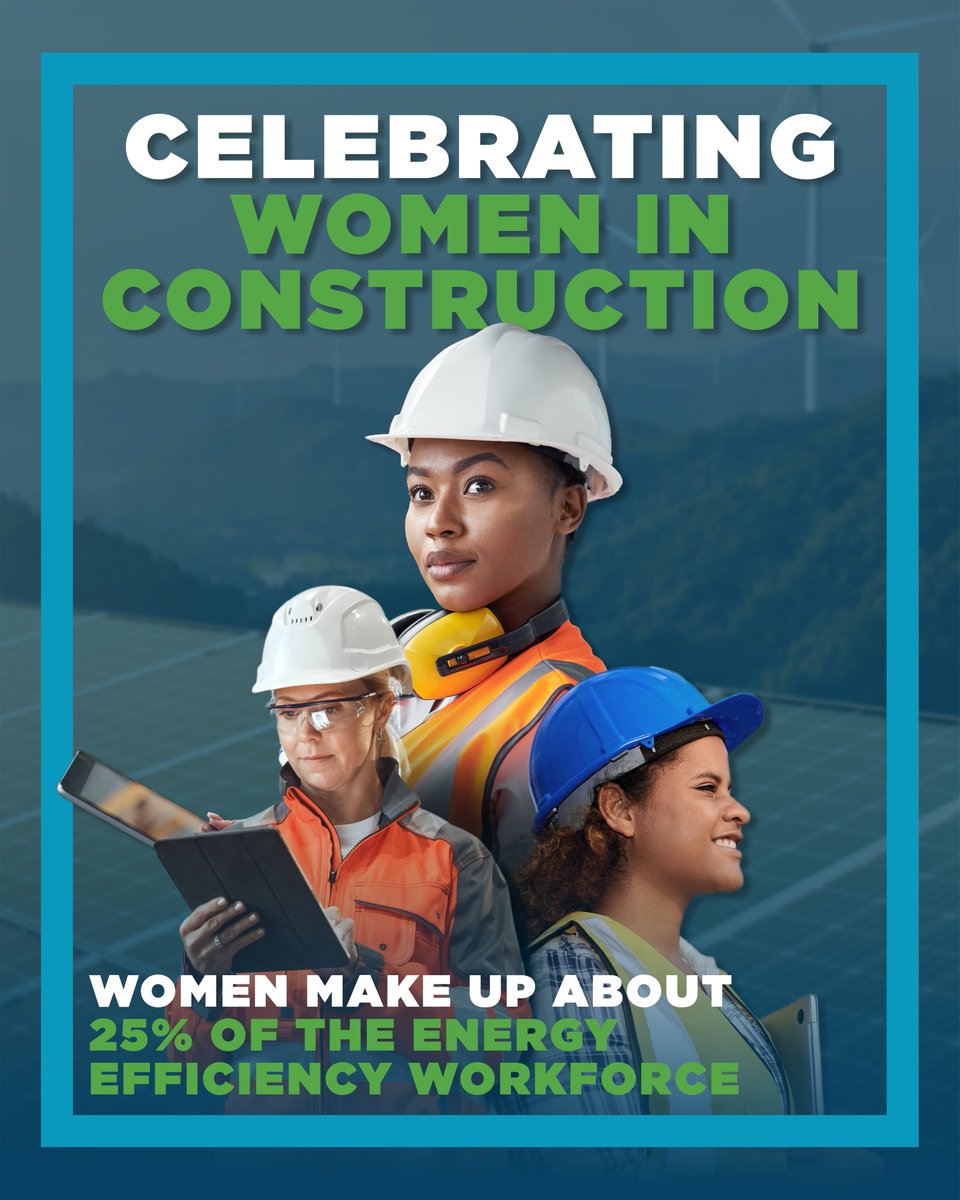This week is #WomenInConstruction Week! We're celebrating the expertise and impact of women in construction—especially in #EnergyEfficiency, where they make up about 25% of the industry. 

#EE #WomenInBuildingPerformance #WomenInHomePerformance #WomenInEnergy