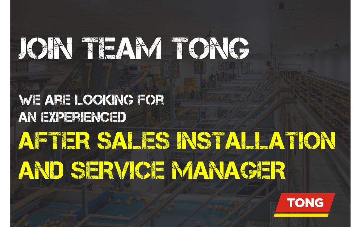 ❗️We're Hiring!❗️

Due to ongoing growth &amp; internal progression, we have an exciting opportunity for an After Sales Manager to join Team Tong🙌🏼

If you’ve a passion for 1st class customer service &amp; building strong relationships, we’d love to hear from you! tongengineering.com/careers/field-…