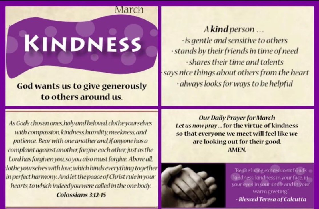 St Basil the Virtue of the month for March is 𝕂𝕚𝕟𝕕𝕟𝕖𝕤𝕤. 
Whoever pursues righteousness and kindness will find life and honor. She opens her mouth with wisdom, and the teaching of kindness is on her tongue. (Prov. 21:21; 31:26)