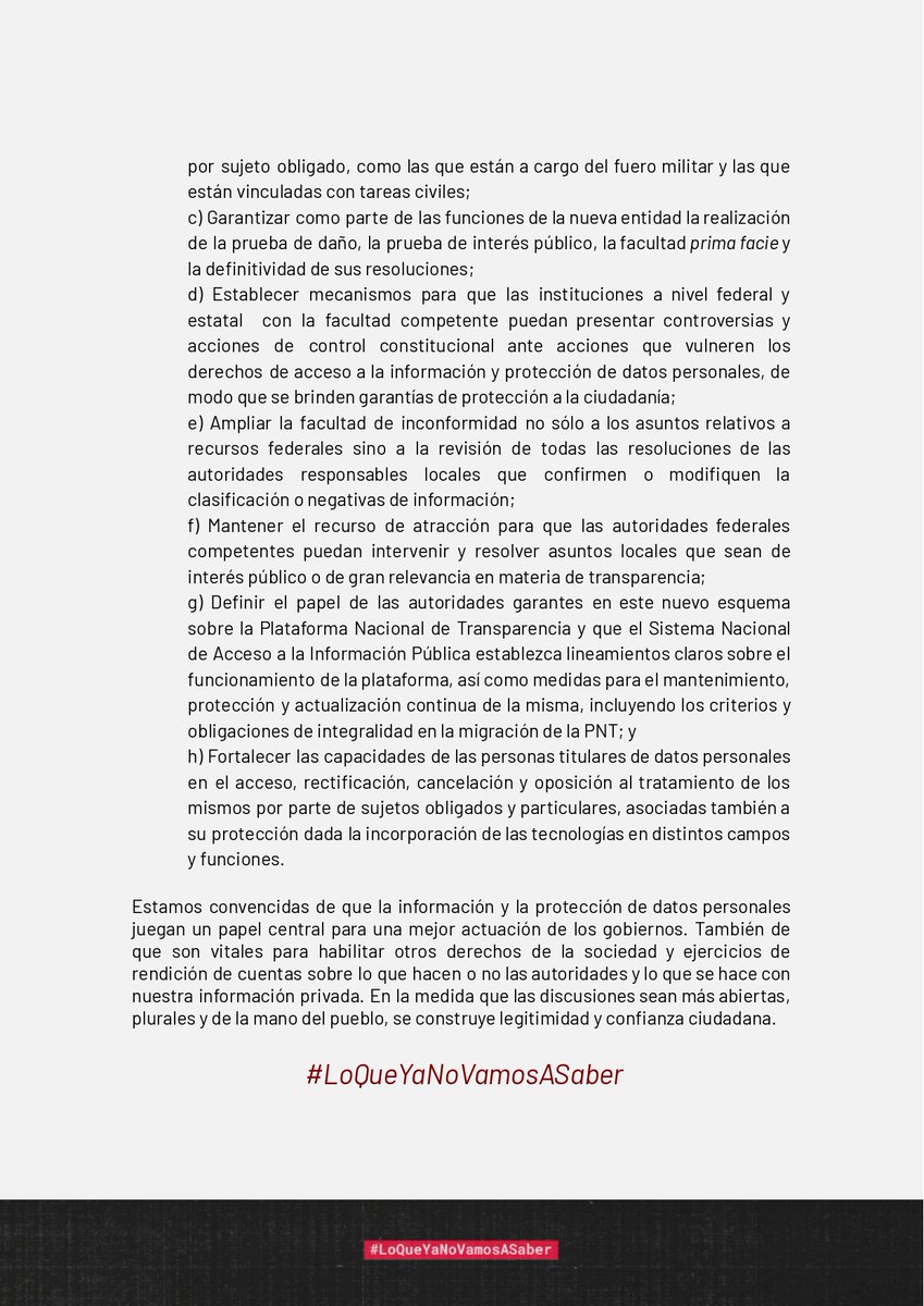 datacivica's tweet image. 📢 Rechazamos la aprobación de las reformas a las leyes secundarias de #transparencia sin mecanismos de participación. Éstas ponen en riesgo nuestro derecho a saber al aumentar el número de causas para reservar información 🔐. 

Hacemos un llamado a impulsar un #ParlamentoAbierto…