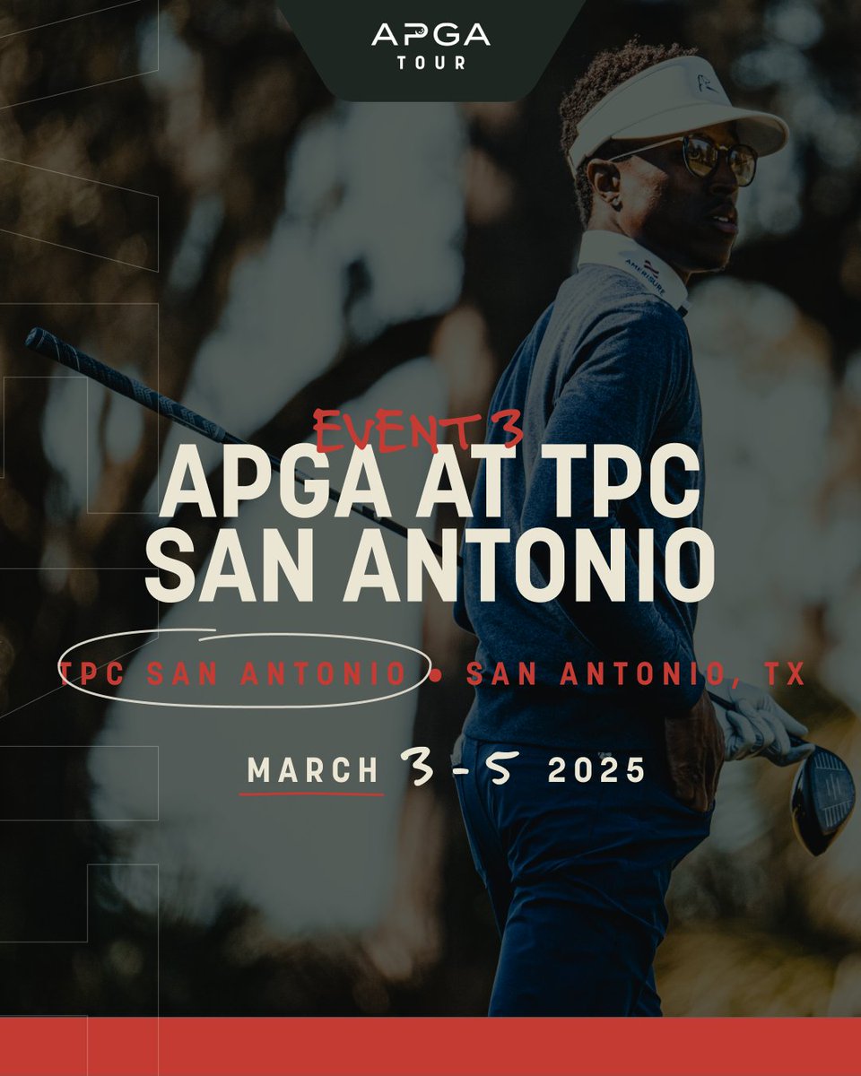 APGA Tour (@apga_tour) on Twitter photo We're back at <a href="/TPCSanAntonio/">TPC San Antonio</a> this week! 🚨
Check out the field and stay tuned for updates: shorturl.at/XuA8s We're back at <a href="/TPCSanAntonio/">TPC San Antonio</a> this week! 🚨
Check out the field and stay tuned for updates: shorturl.at/XuA8s
