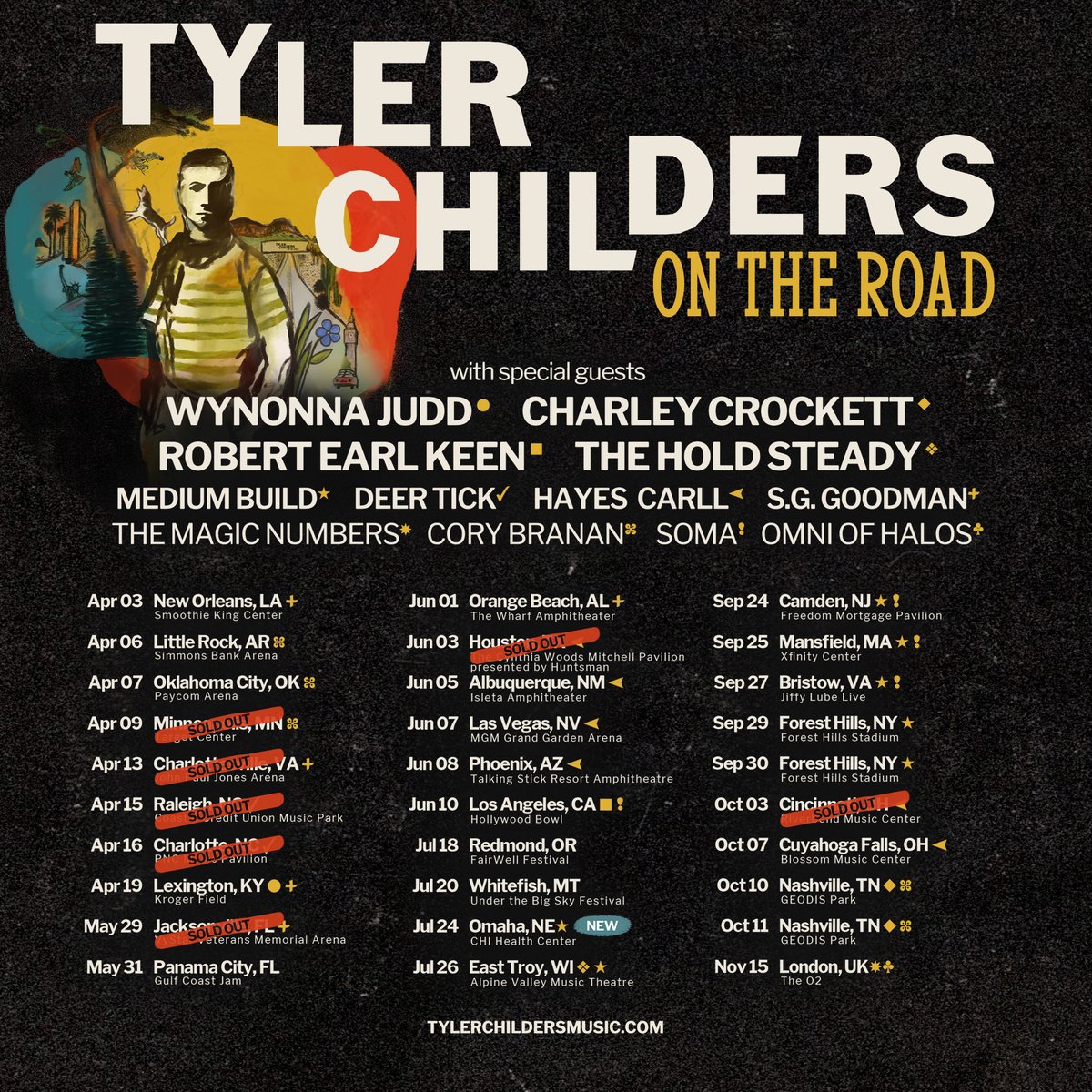 TTChilders's tweet image. We'll be On The Road in just one month with the addition of a stop in Omaha, NE on July 24th at CHI Health Center!
Pre-sale for Omaha starts Wednesday, March 5th at 10am CT. Sign up for pre-sale access and get tickets at tylerchildersmusic.com/pages/tour-dat…