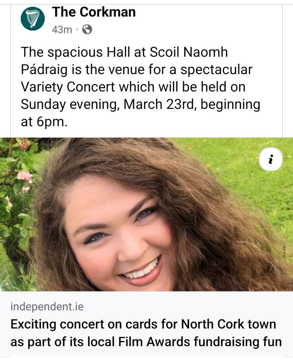 Concert with Ann Marie O'Riordan in Scoil Naomh Pádraig as part of the Kanturk Film Festival 
<a href="/johnpauloshea1/">John Paul O'Shea TD</a>
<a href="/mmoynihantd/">Michael Moynihan TD</a>
<a href="/KanturkGAA/">Kanturk GAA</a> <a href="/kanturkrugby/">Kanturk RFC</a>
m.independent.ie/regionals/cork…