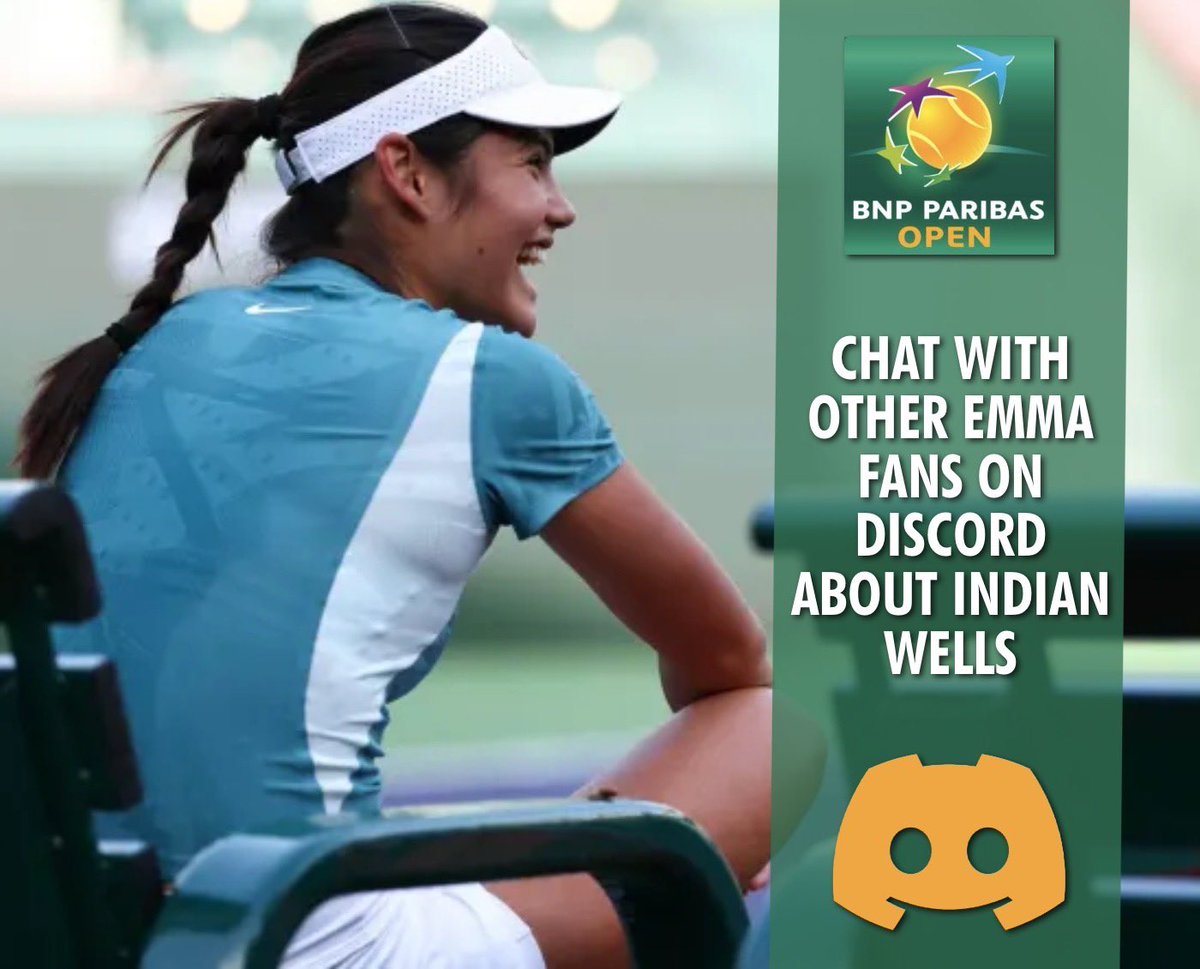 Chat with Emma fans on Discord about the <a href="/BNPPARIBASOPEN/">BNP Paribas Open</a> 🇺🇸🌴

➡️  discord.gg/urXck9jnMZ

Latest news ✅
Photos ✅
Videos ✅