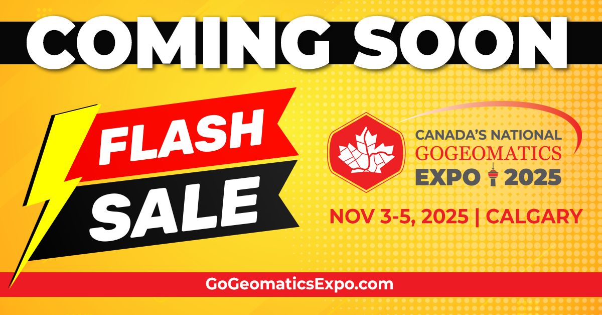 COMING SOON - #FLASHSALE! 🌟 
Get ready for Canada's National #GoGeomaticsExpo2025 in Calgary! 
Don’t miss your chance to grab exclusive deals for Nov 3-5, 2025.
Stay tuned for more details! #GoGeoExpo2025 

buff.ly/WgTuSKL
