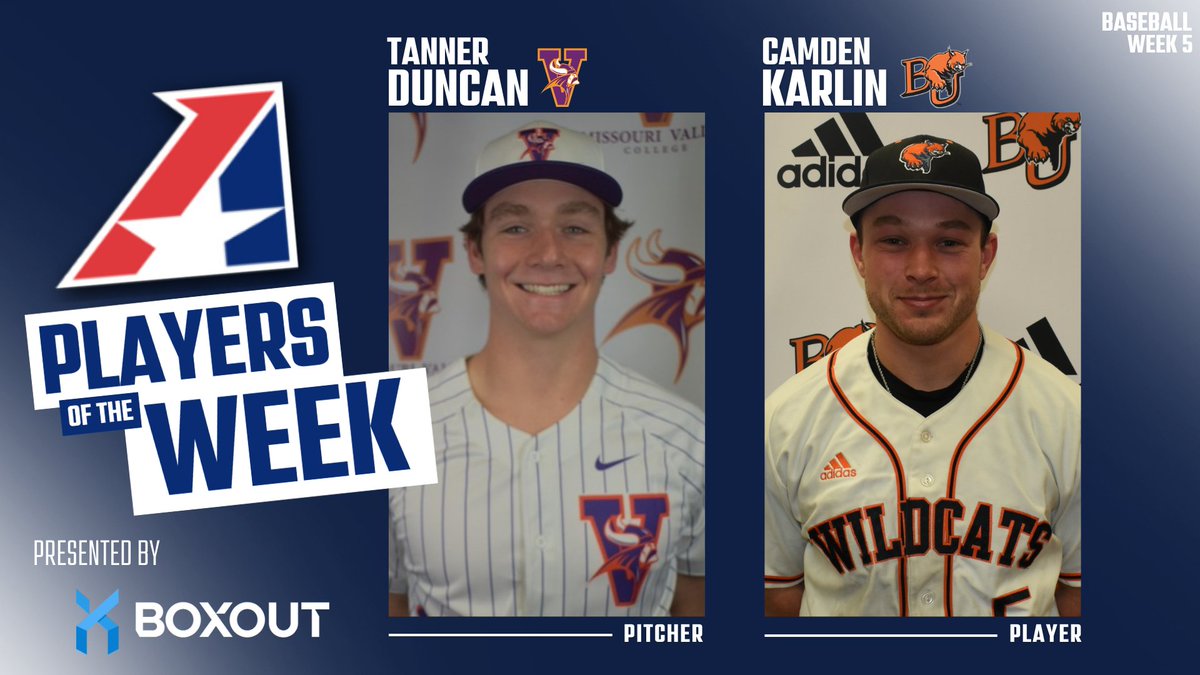 ⚾️, Duncan, Karlin Selected Heart Baseball Players of the Week!

heart.prestosports.com/sports/bsb/202…