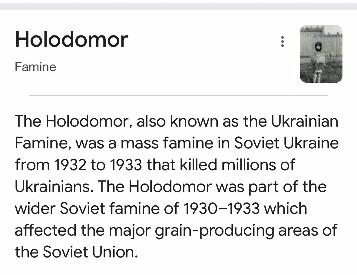 <a href="/elonmusk/">Elon Musk</a> Russia invaded Ukraine.

If Russia leaves Ukraine the war ends.

Last time Russia took over Ukraine, they killed millions of Ukrainians through starvation.