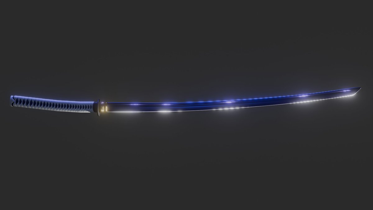 A katana forged from heavenly steel, its blade emits a subtle blue glow. Mystical engravings run along the edge, activating with a glow when nearby demonic presences are detected.
instagram.com/ditopoder3/
artstation.com/artwork/dy8k8X

#3dmodeling #3dart #3drender #3dartist #blender3d