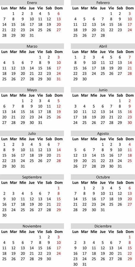 Alex_Inspira's tweet image. 4. Cada mes que comienza en Domingo tiene un Viernes 13 y cada mes q comienza en Jueves tiene un Martes 13.