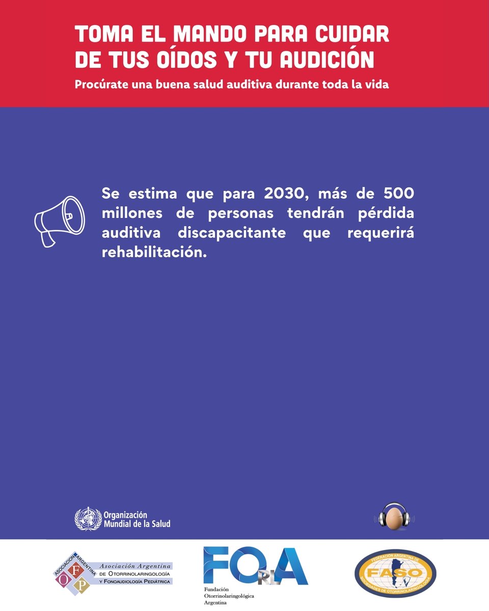 orl_fed's tweet photo. 🔊 TOMA EL MANDO PARA CUIDAR DE TUS OÍDOS Y TU AUDICIÓN 
💙 Compartí este mensaje para concientizar sobre la importancia de la salud auditiva.
El cambio empieza hoy!!!

#DíaMundialDeLaAudición #WorldHearingDay #CuidáTuAudición #HearingCare #TomaElMando #CuidáTuAudición https://t.co/P2TsVWG0Nq