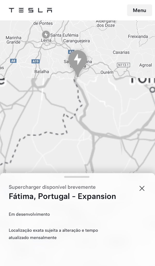 Foram identificados no site da Tesla os seguintes SuC para expansão:

- Alcácer do Sal
- Alcantarilha
- Fátima
- Loulé 
- Mealhada 

Resta saber se serão mais stalls,  upgrade para V4, ou as duas coisas.😬