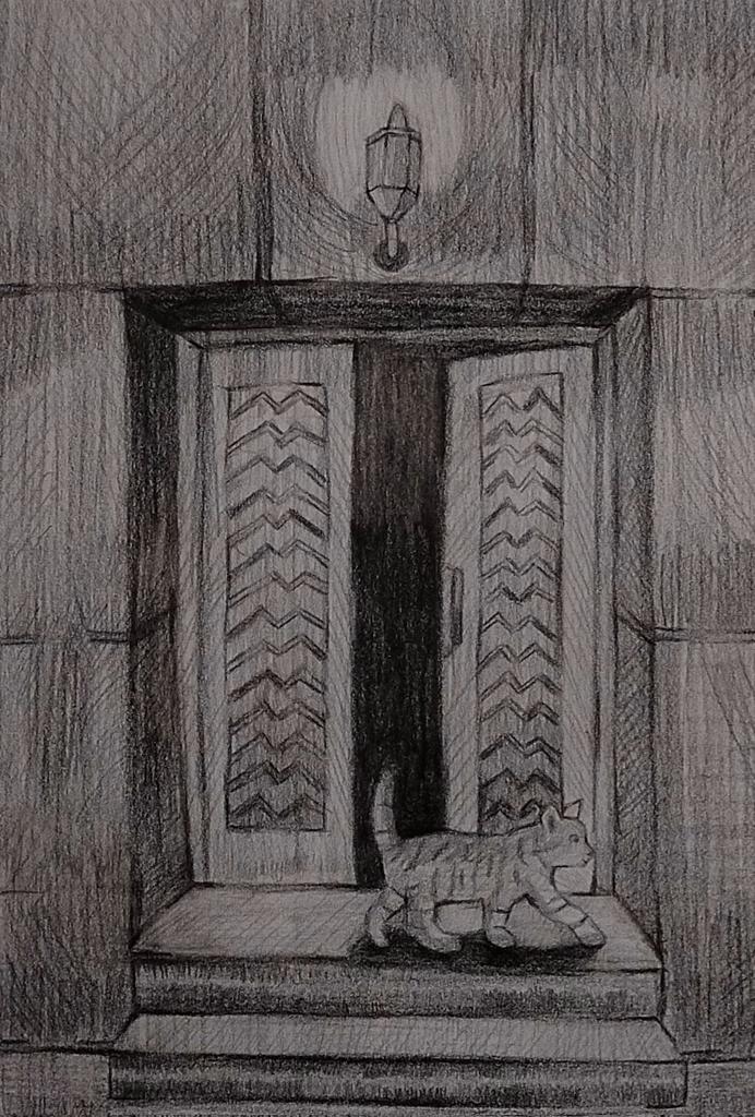 Gm beautifull people!

"Cats and shadows"

A hungry cat is looking for food. It looks around the street to find a way to enter the house.

Drawing with pencil

Avaible on <a href="/objktcom/">objkt.com</a> | 2.5 $xtz | 7/7
#tezos #tezosart