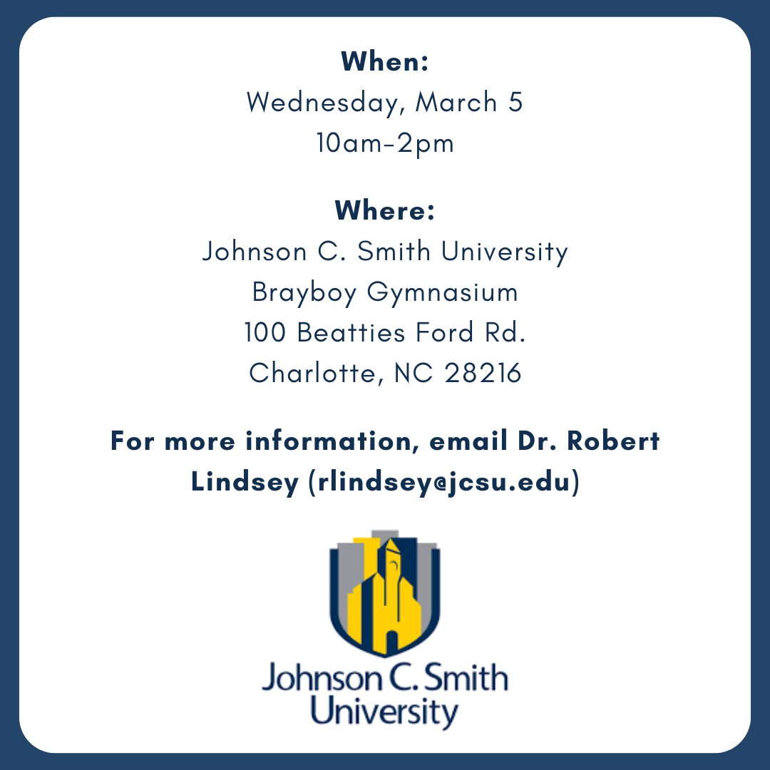 Visit the Johnson C. Smith University Health Fair and Career Extravaganza THIS WEDNESDAY for health screenings, career resources, and more. Stop by our table to say hello and learn about opportunities to participate in our work!
#communitymoment #charlotte #research #community