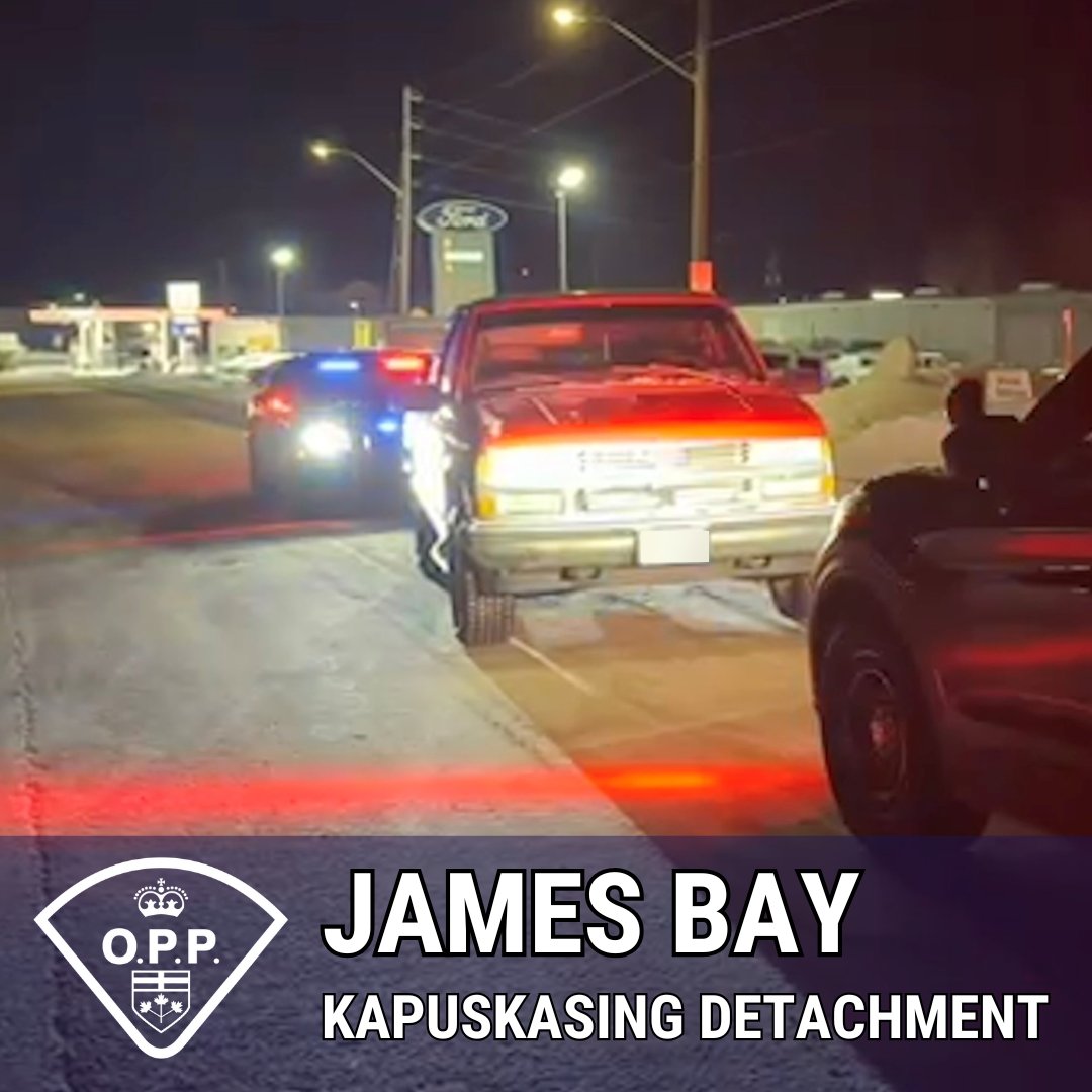 Stunt Driving Charge in Kapuskasing – 3am on March 1st on Government Road.

An 18-year-old driver was charged after performing a 360-degree spin on Government Road in full view of an #JamesBayOPP patrol vehicle.

The driver’s licence was suspended for 30 days and the vehicle was