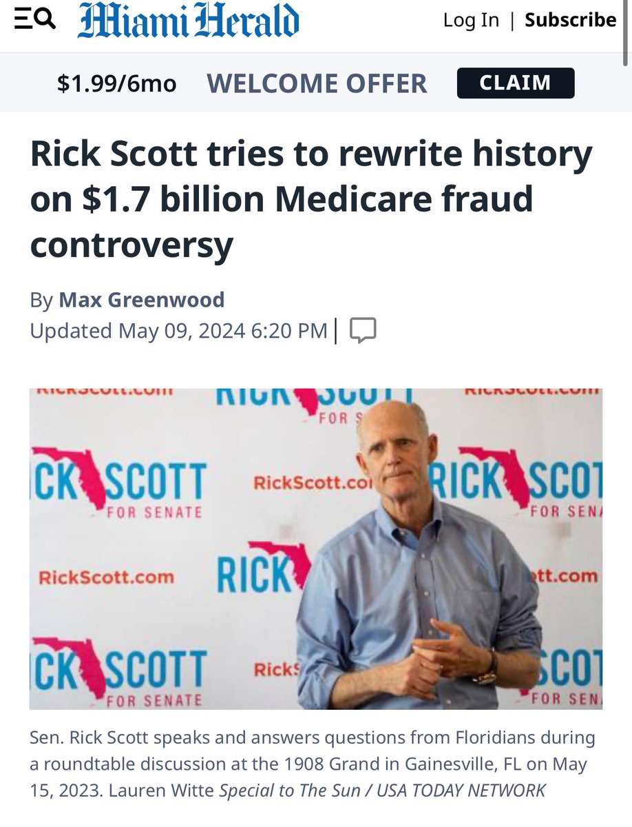 hasanthehun's tweet image. im sorry! ill choose my words carefully next time &amp;amp; say “if mike johnson cares abt medicare fraud (since he wants to cut 800m from medicaid/medicare) he’d call for MAX PUNISHMENT for current fl gop senator/former gov rick scott- who has done the most medicare fraud in us history!