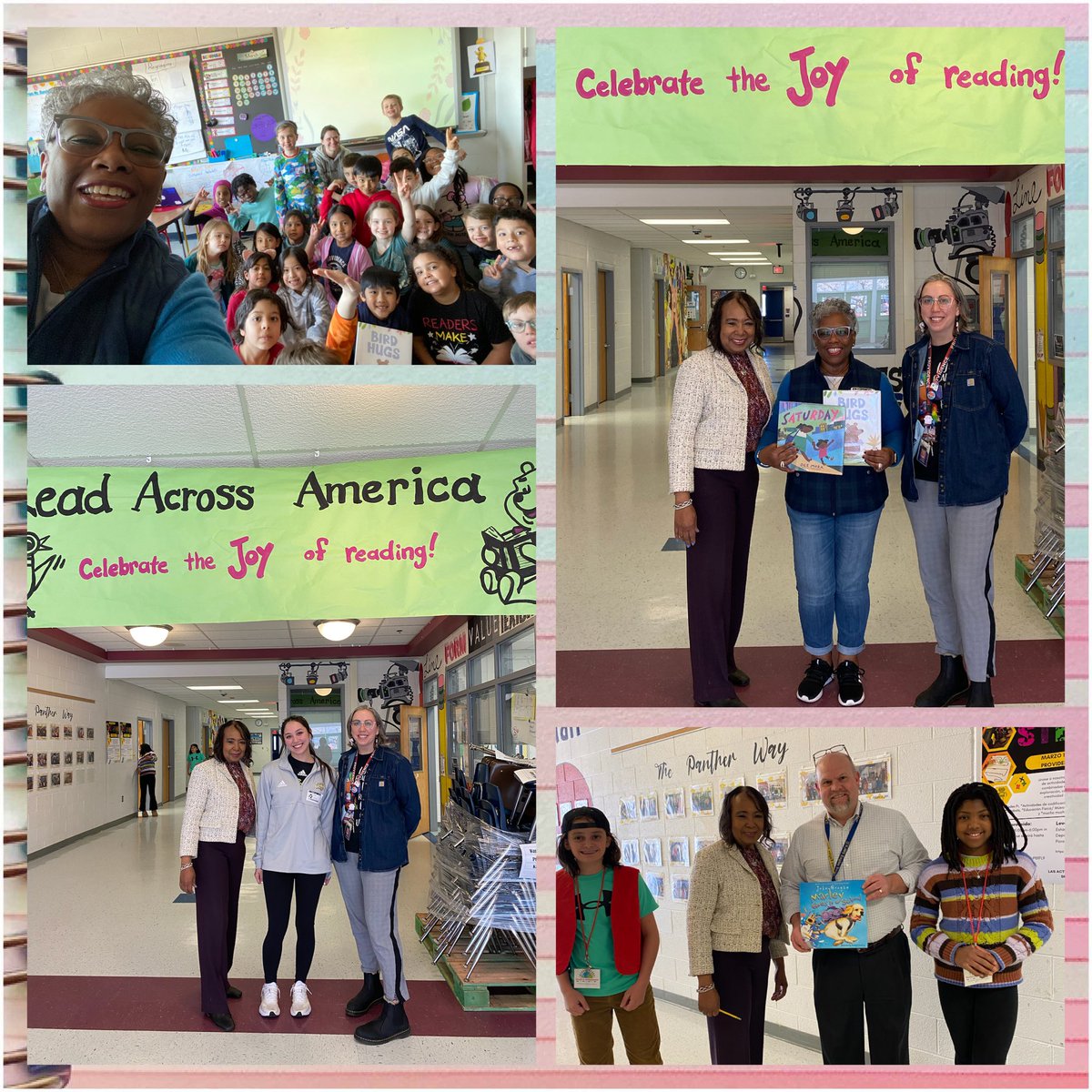 Celebrating 2025 Read Across America day <a href="/ProvidenceES/">Providence Panthers</a> with their students &amp; staff plus <a href="/MasonAthletics/">George Mason Athletics</a> student athletes &amp;  <a href="/kjms_fcps/">Katherine Johnson Middle School</a> principal Smith #LoveReading #WeAreFairfax #pantherpride