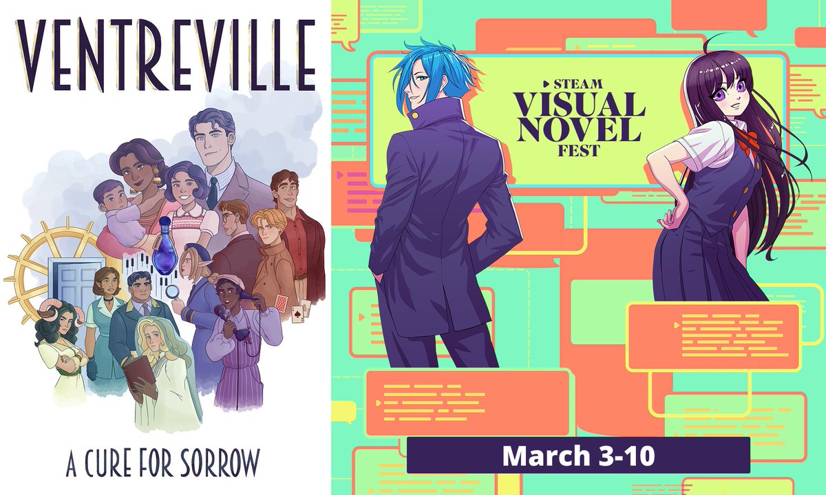 Our demo is part of the Steam Visual Novel Fest ✨

Take a look if you like the idea of collecting clues across different player characters to solve a murder mystery 🕵️‍♀️

store.steampowered.com/app/3176370/Ve…