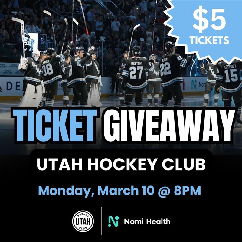 🏒 Want to Score $5 Utah Hockey Club Tix? 🏒
Nomi Health is giving YOU the chance to buy $5 tickets to the <a href="/utahhockeyclub/">Utah Mammoth</a> game on Monday, March 10 at 8:00 PM! Fill out this survey by Friday, March 7th. Tix are first come first serve!🎟️forms.monday.com/forms/56cab139…