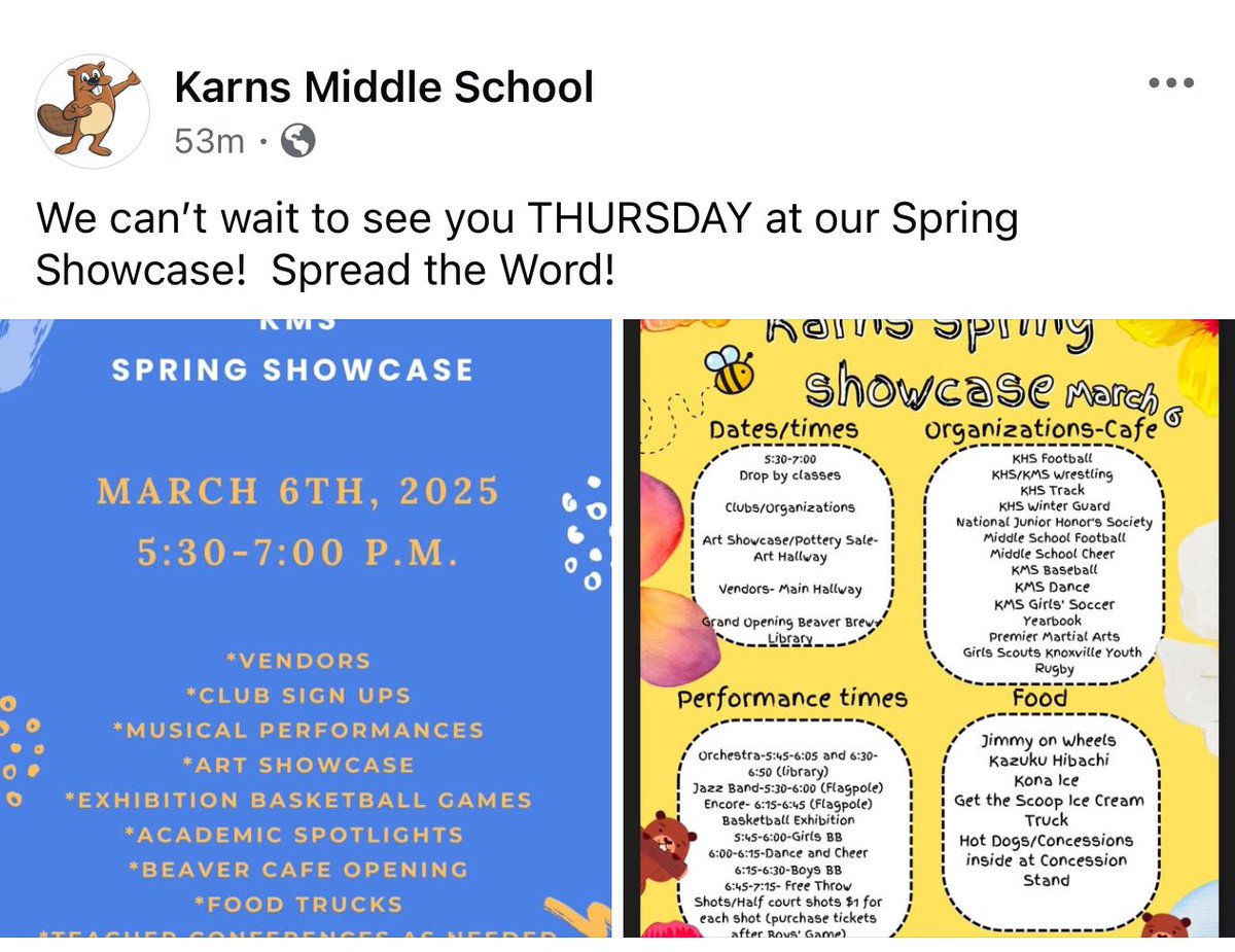 Karns Middle School (@karns_middle) on Twitter photo It’s going to be a great night for KMS and the Karns community. Come join us! It’s going to be a great night for KMS and the Karns community. Come join us!