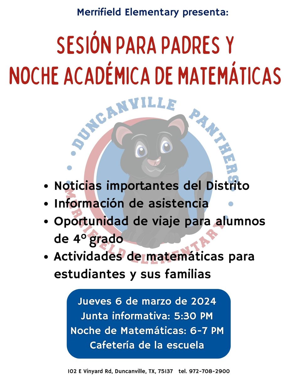 Join us this coming Thursday evening for important district updates and fun math activities. Please check out the details below.